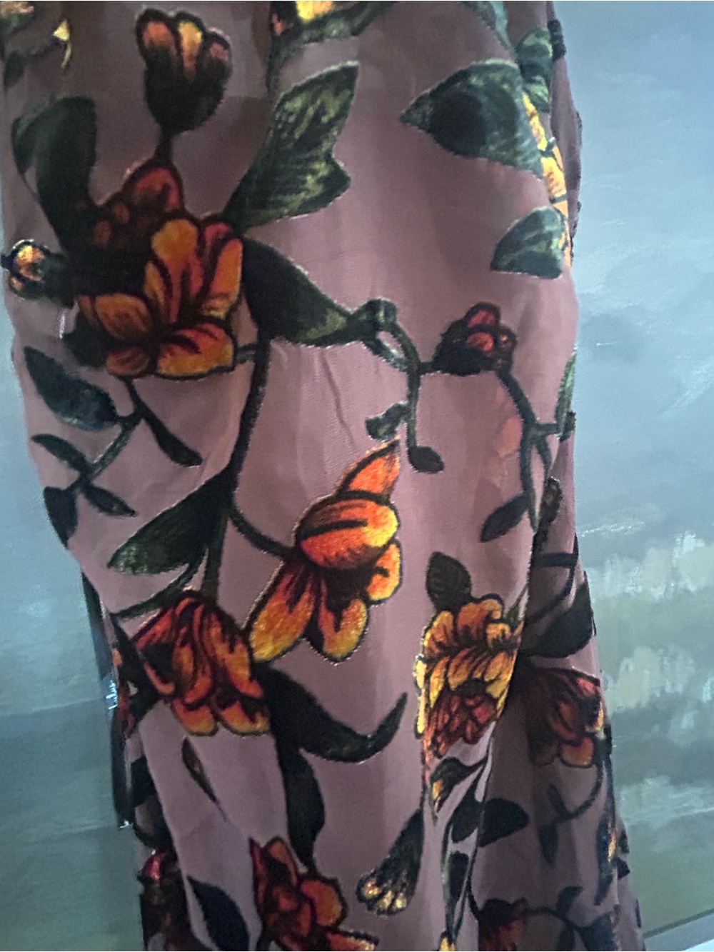 NWT Lulus Romance in the Making Plum Purple Floral Print Velvet Maxi Dress - Picture 10 of 15
